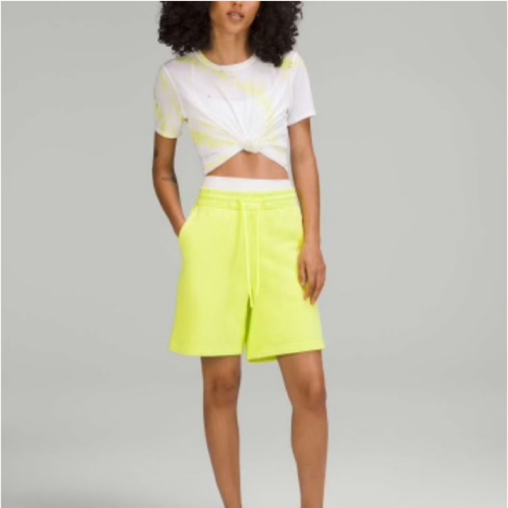 🏷️ Lululemon Loungeful High Rise Short 7" Length Size 18 Electric Lemon 🍋 - Picture 4 of 6